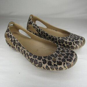 Crocs KADEE Leopard Print Slip on Loafer Shoe Women's 8